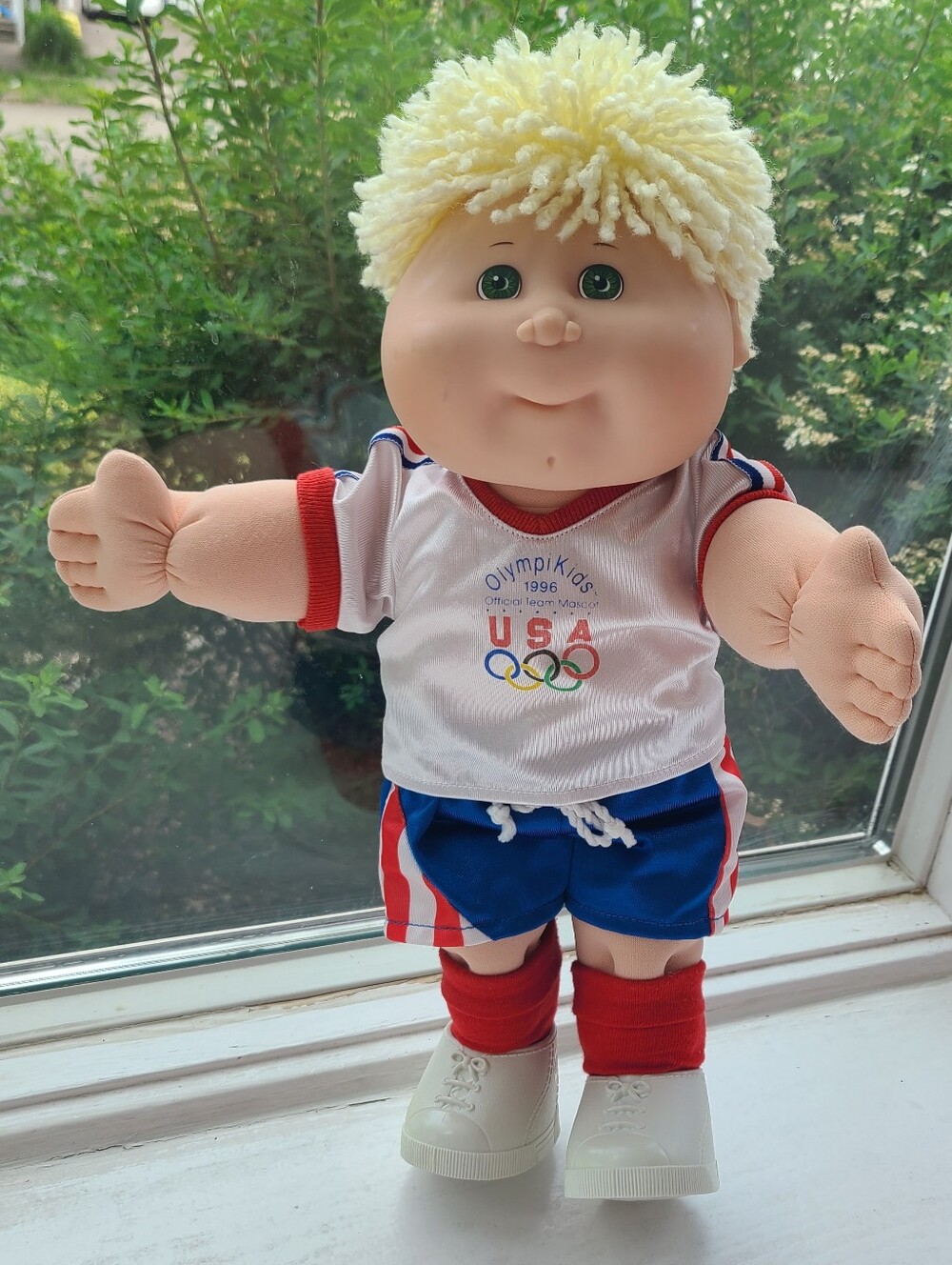 ⚽Vintage Cabbage Patch Kids Olympikids 1996 Soccer Blonde Green Eyes Chin Dimple